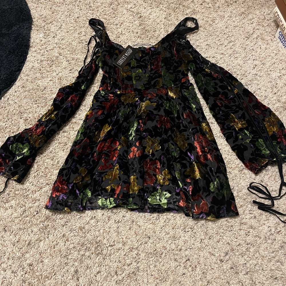 Dolls Kill Current mood Lean on Me burnout velvet mini dress. Size S NWT